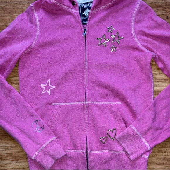 PINK Zip Up Sweatshirt S - Picture 3 of 4